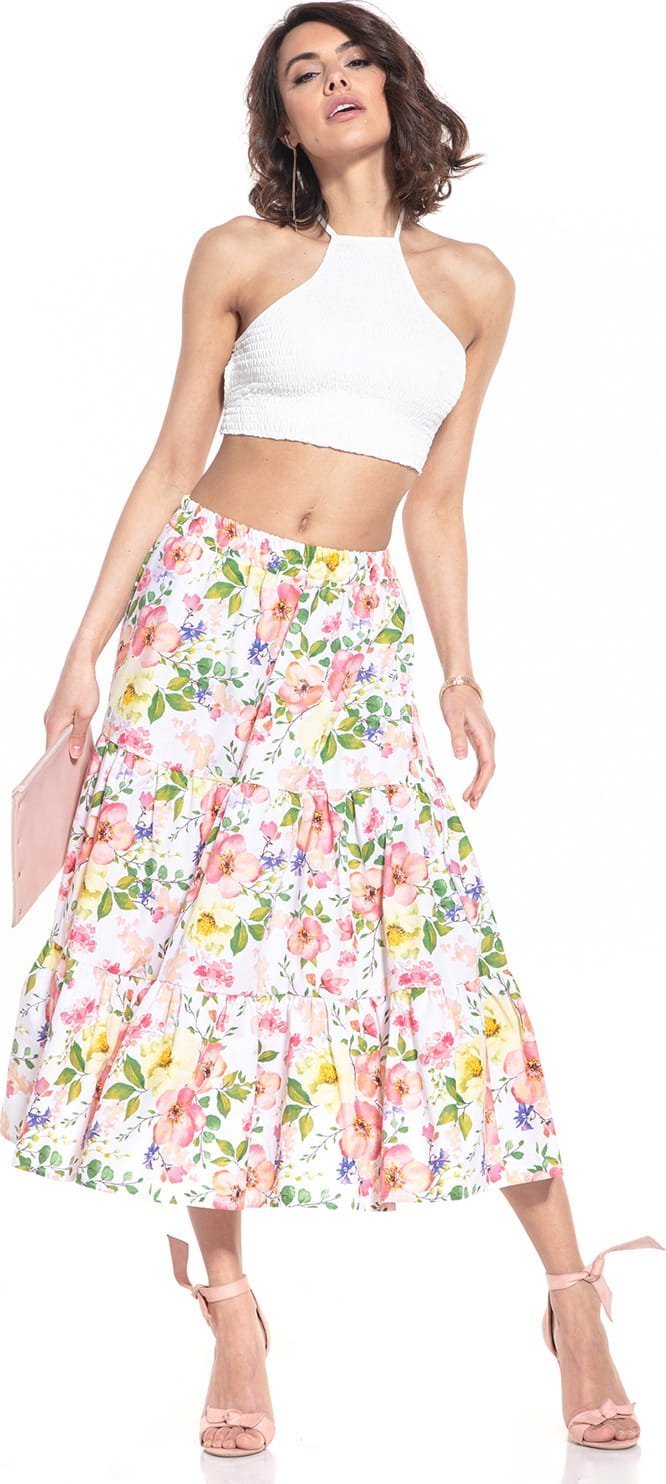 Tessita Spódnica Model T345/2 Wielokolorowe Kwiaty