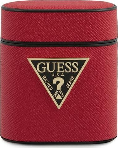 Guess Etui ochronne GUACA2VSATMLRE Saffiano do AirPods 1/2 czerwone