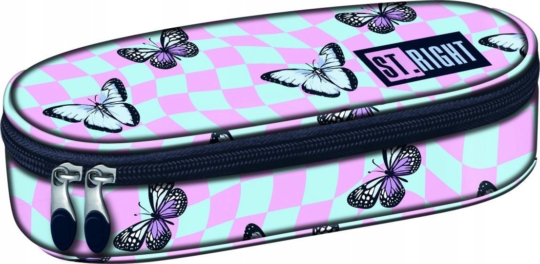 Piórnik ST.RIGHT St.Right Chess Butterflies PC-01 niebiesko-różowy