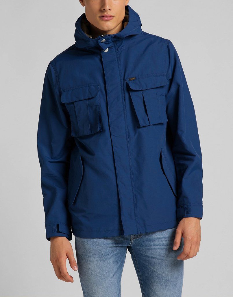Lee MĘSKI T-SHIRT LEE FISHERMAN ANORAK WASHED BLUE L86UKCLR L