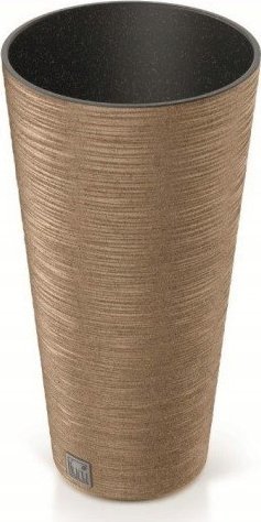 Prosperplast Doniczka z wkładem plastikowa jasny brąz Furu Round 25 cm