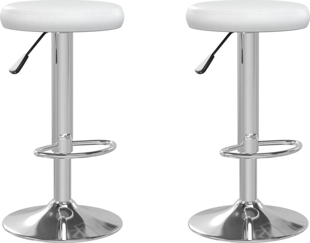 vidaXL Stołki barowe, 2 szt., białe, sztuczna skóra