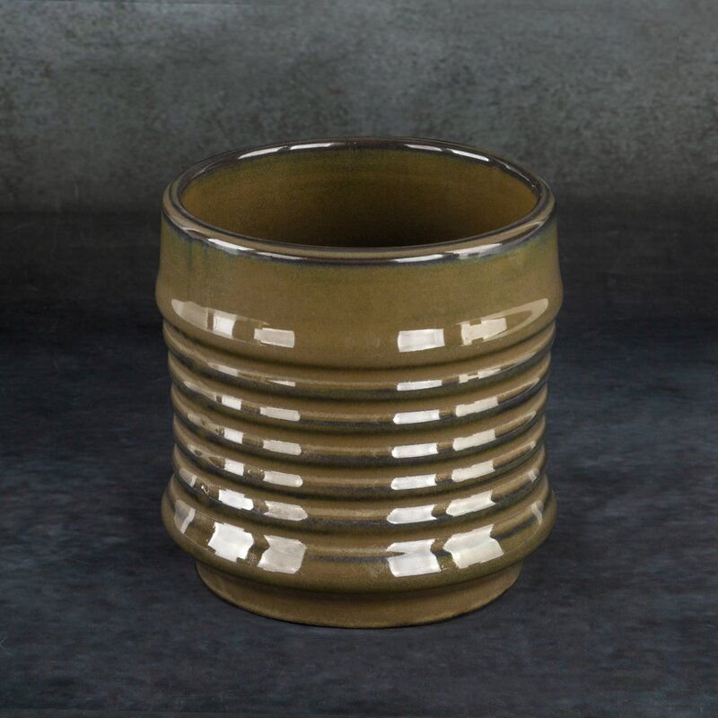 AmeliaHome Donica ceramiczna SAMI 11X11X11 brązowa x2