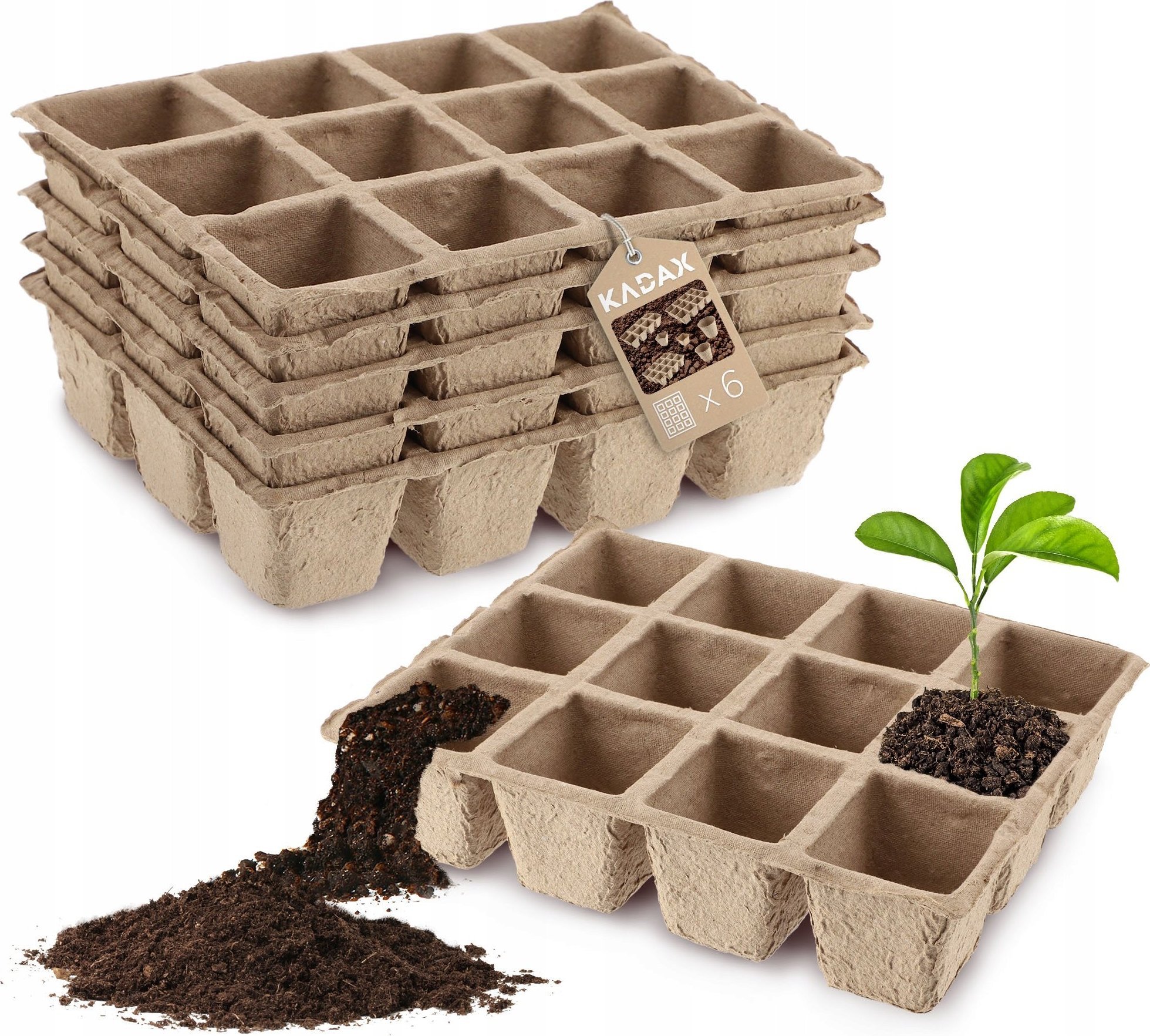 Kadax Doniczka Torfowa Produkcyjna Na Rozsady 6x12szt.