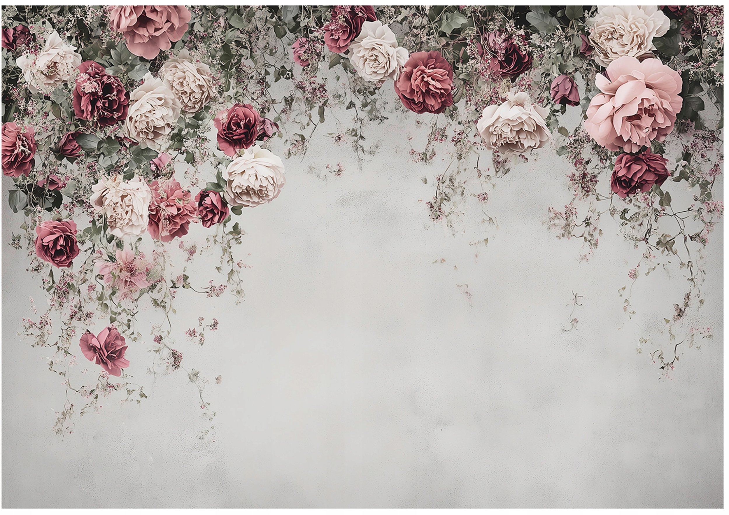 Fototapeta Kwiaty Róże Beton Sypialnia Salon Tapeta Flizelina 300X210