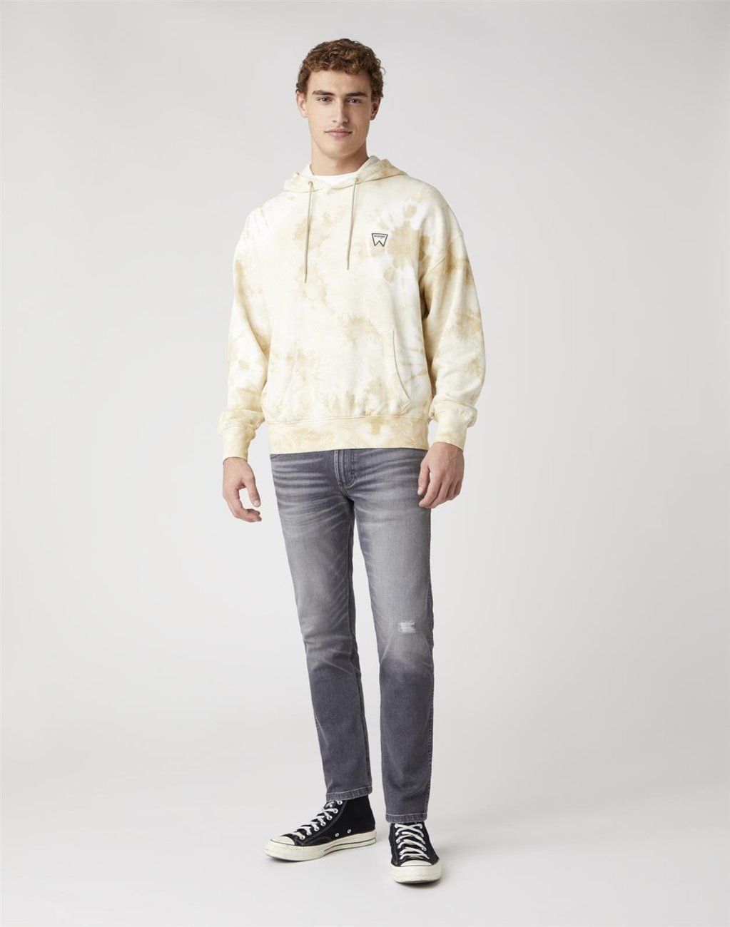 Wrangler MĘSKA BLUZA WRANGLER HOODIE PAPYRUS W6E1HAXME S