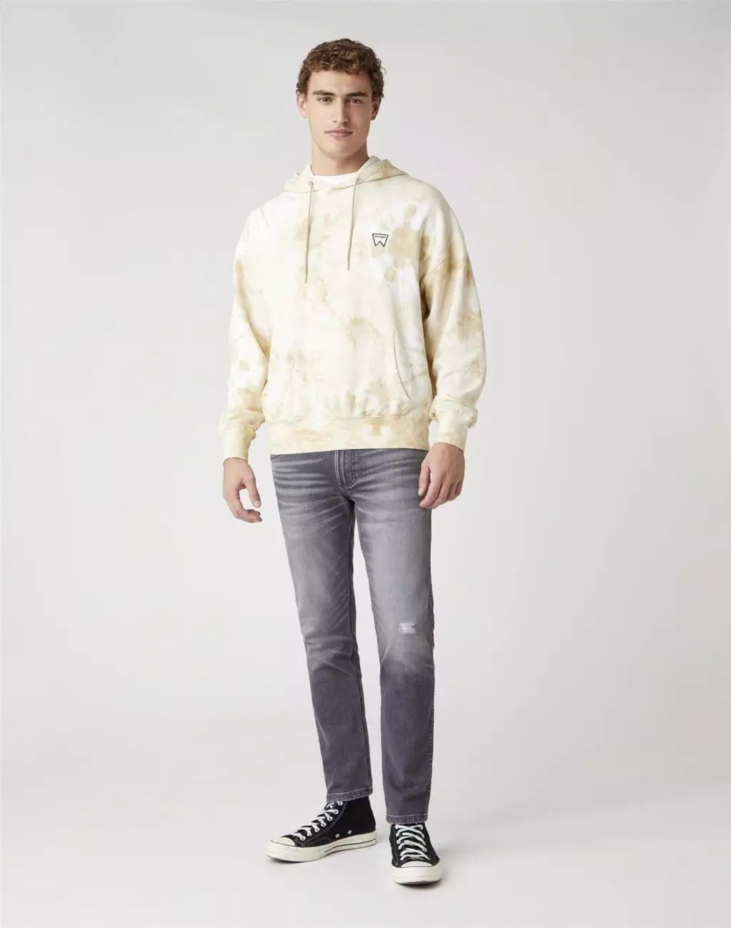 Wrangler MĘSKA BLUZA WRANGLER HOODIE PAPYRUS W6E1HAXME S