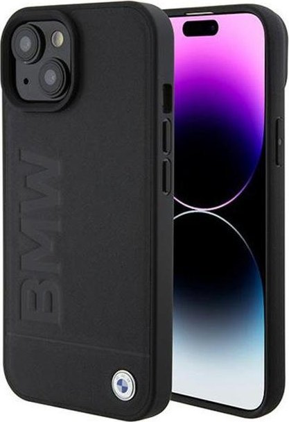 BMW BMW Leather Hot Stamp MagSafe - Etui iPhone 15 (Czarny)