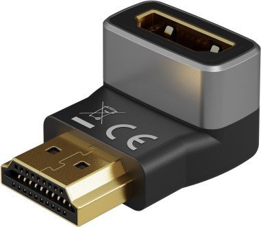 Adapter AV Goobay Adapter HDMI™ kątowy 270° pionowy, 8K @ 60 Hz, pozłacany
