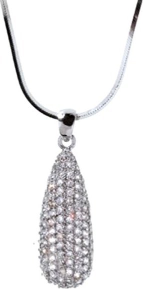 Lovrin Srebrny naszyjnik 925 kropla z cyrkoniami