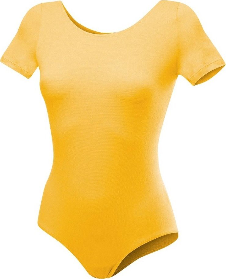 RENNWEAR Body treningowe gimnastyczne z krótkim rękawem B100K żółty 122 cm