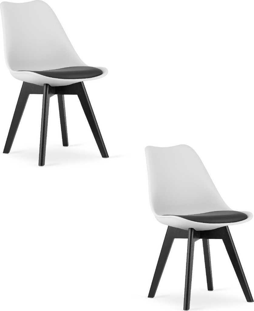 Leobert Krzesło MARK biało czarne / nogi czarne x 2