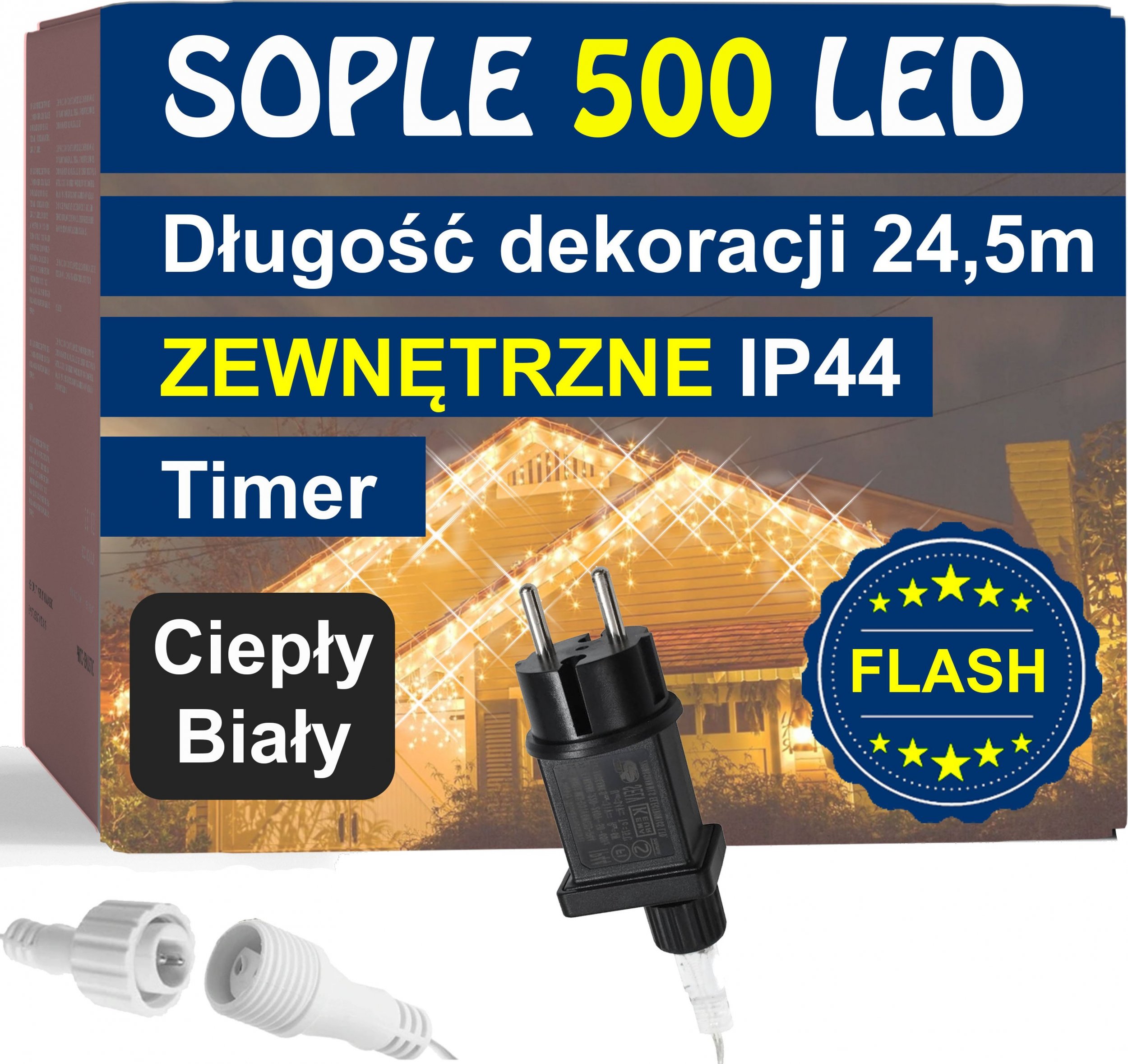 Okej Lux SOPLE 500 LED 25M CIEPŁY BIAŁY TIMER FLASH