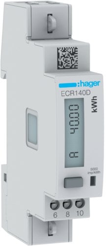 Hager Licznik energii elektrycznej 1-fazowy, 40A, 1M, Modbus, MID agardio.measure ECR140D