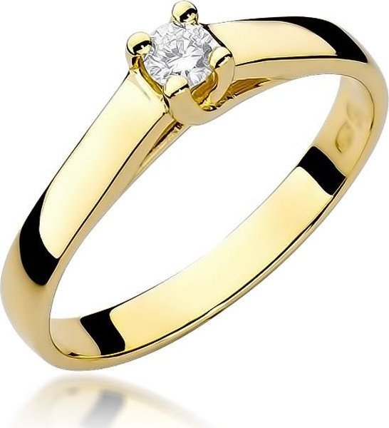 Best Diamonds złoty pierścionek z brylantem 0.10ct 21