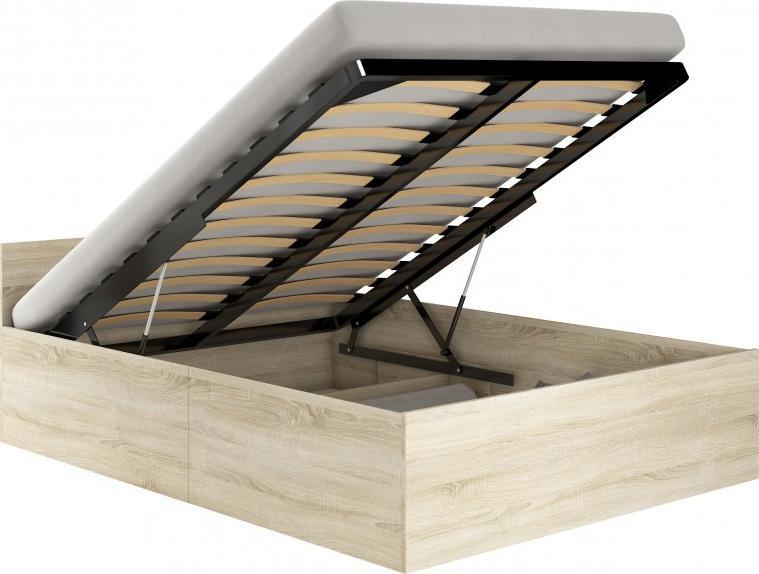Fabryka Mebli Akord Łóżko 180x200 CLP ze stelażem i materacem dąb sonoma