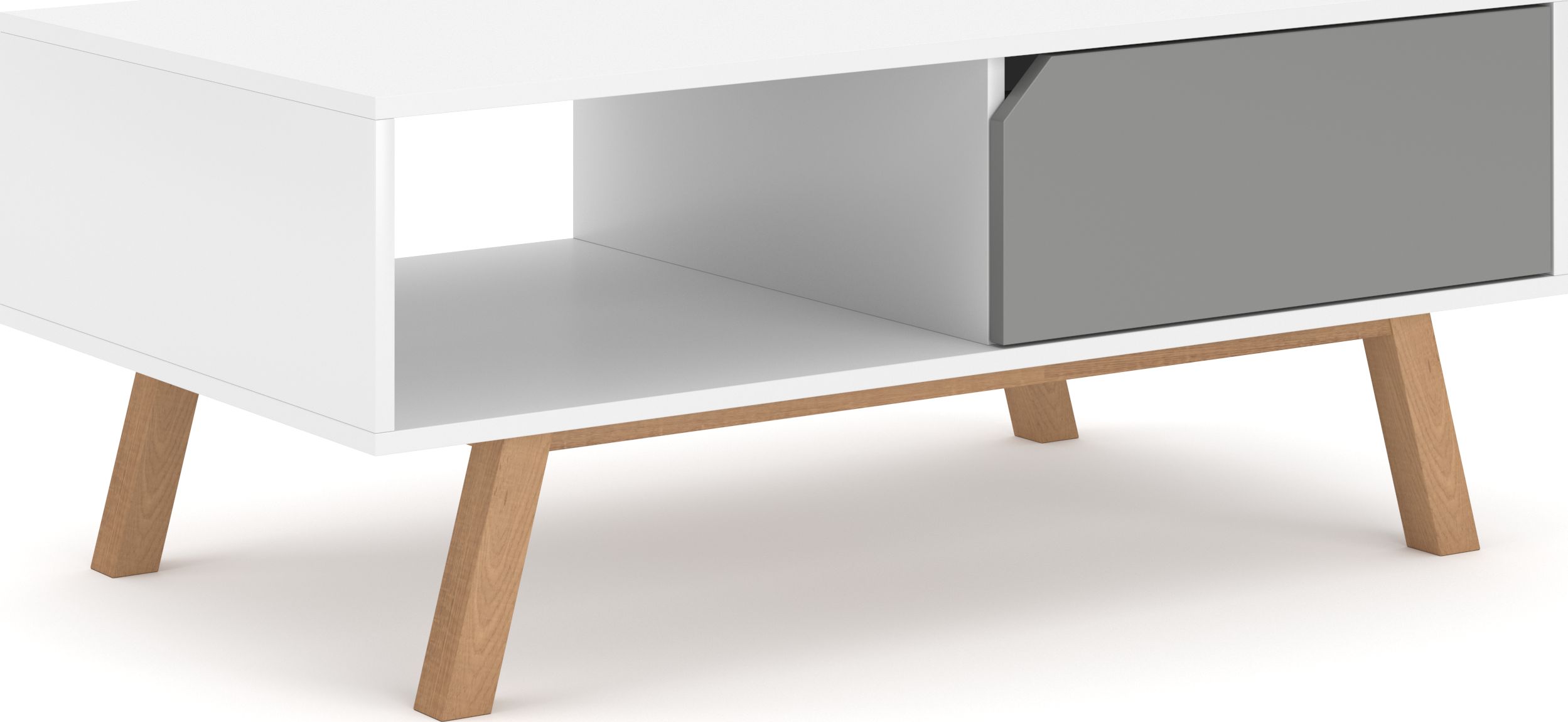 4HouseDesign STOLIK KAWOWY TOKIO TK5 BIAŁY / SZARY MAT