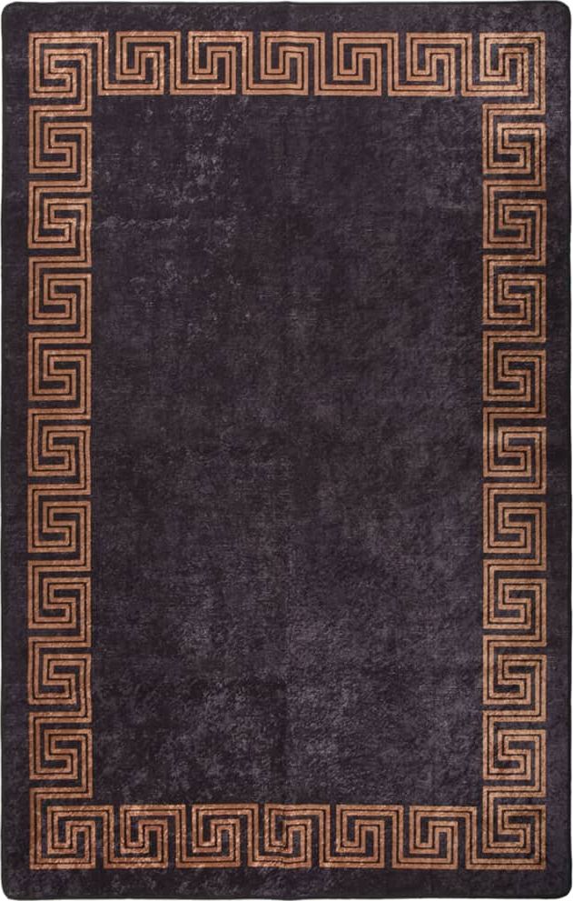 vidaXL Dywan z możliwością prania, 80x150 cm, czarno-złoty