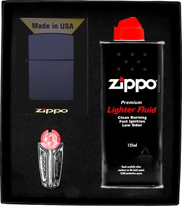 Zestaw ZIPPO Zapalniczka NAVY BLUE MATTE Prezentowy No1