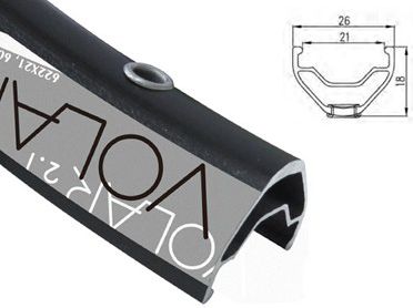 Alexrims Obręcz mtb VOLAR 2.1 29"x32otw. Tubeless Ready H.tarczowy kapslowana czarna (ALX-VOLAR2932)