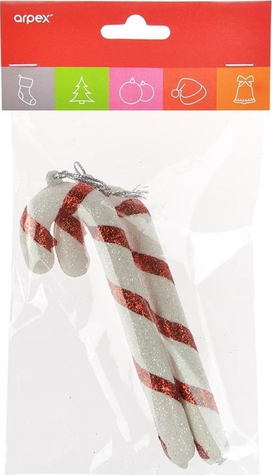 Laski choinkowe brokatowe czerwone 2szt