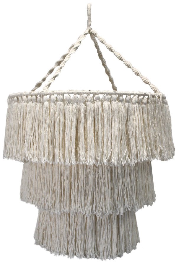 Żyrandol z Makramy - Naturalny