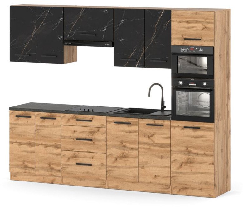 Kuchnia Narożna Duża Z Blatem Modułowa 4.6m Wotan San Sebastian Dąb Wotan