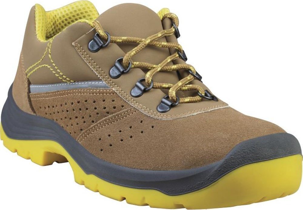 Delta Plus RIMINI4 S1P SRC - niskieobuwie z dwoiny skórzanej welur z podnoskiem i wkładką antyprzebiciową - beżowo-żółty 37