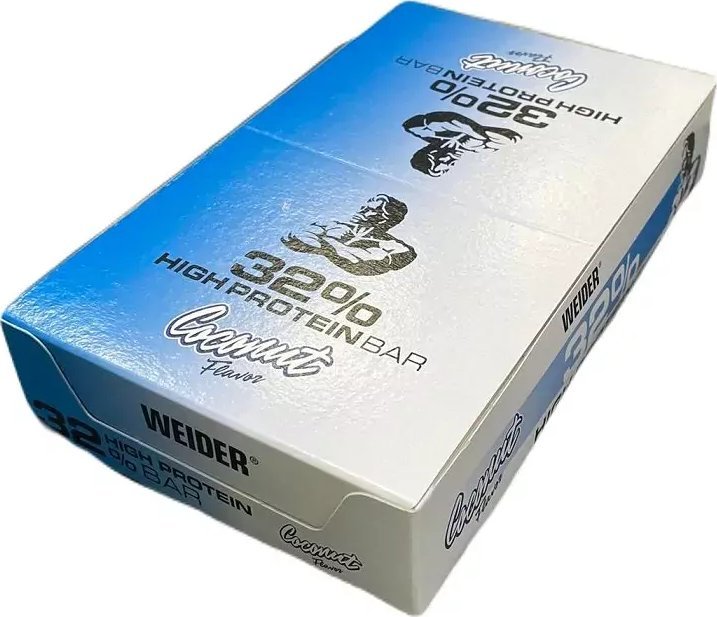 Weider Weider - 32% High Protein Bar, Baton Proteinowy, Coconut, 12 Batonów x 60g