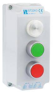 Spamel Kaseta sterownicza 3-otworowa z lampką białą 24V - ST22K33-1