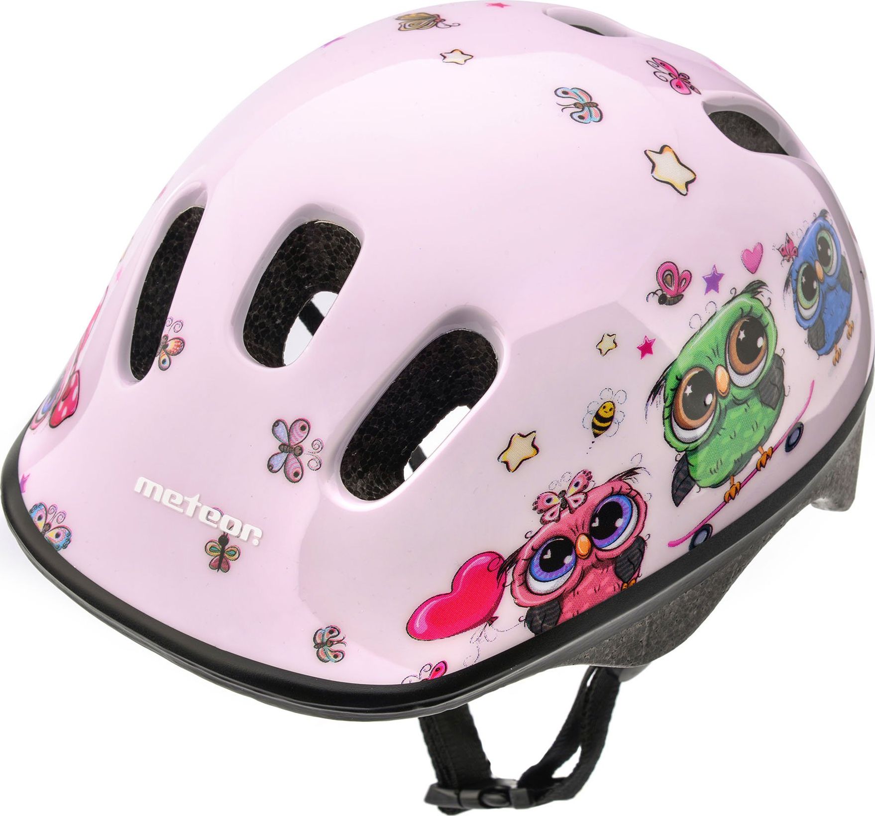 Meteor Kask ochronny, dziecięcy, rowerowy KS06 LITTLE OWL Rozmiar 44-48