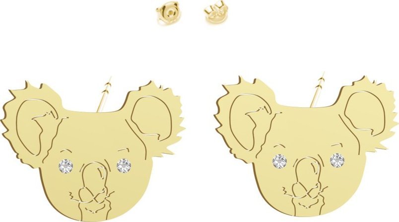Radziszewska Jewellery Kolczyki z Misiem Koala srebro pozłacane