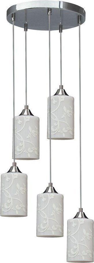 Lampa wisząca Topeshop Flowers Lampa Wisząca 5xE27 Max.60W Chrom/Biały