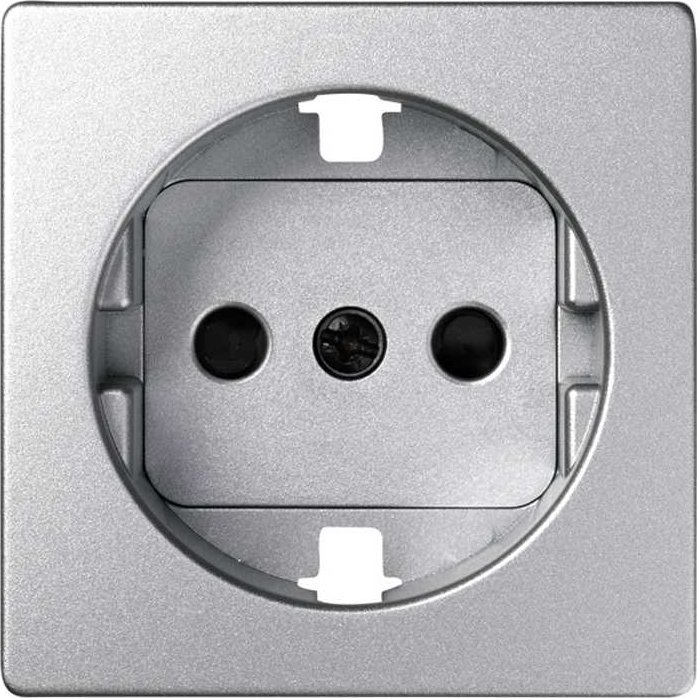 Kontakt-Simon Simon 82 Pokrywa gniazda pojedynczego Schuko z przesłonami aluminium 82041-93