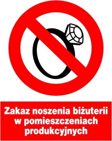 Mój dom Zzo-31 Zakaz Noszenia Biżuterii W Pomieszczeniach