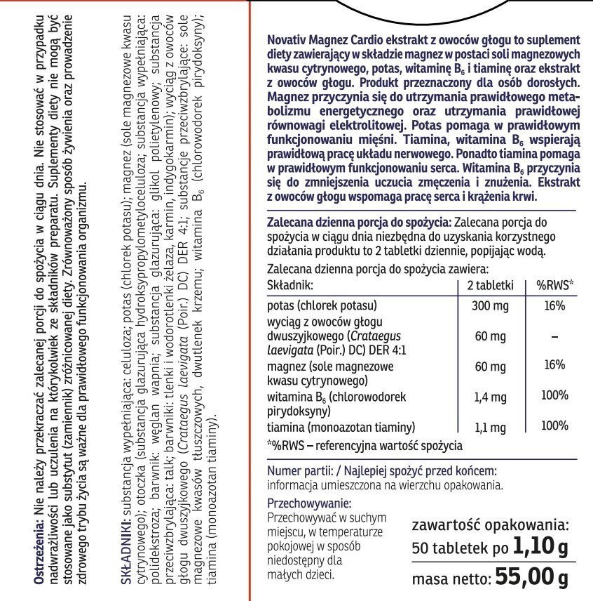 Novativ Magnez Cardio 50tabl. powlekanych