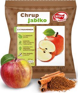 Crispy Natural Jabłko z cynamonem plasterki 18g CRISPY