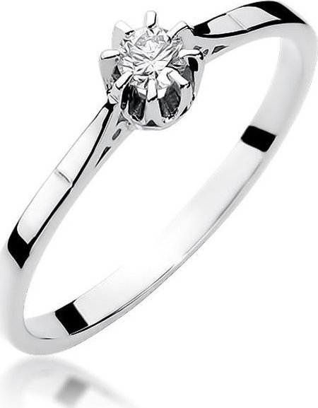 Best Diamonds złoty pierścionek z brylantem 0.08ct 9