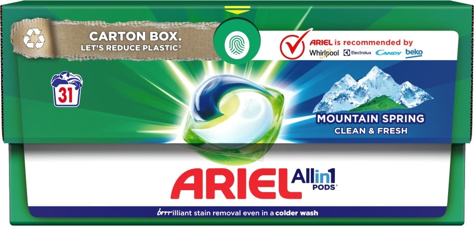 CAPS WASH ARIEL MOUNTAIN SPRING 31PCS