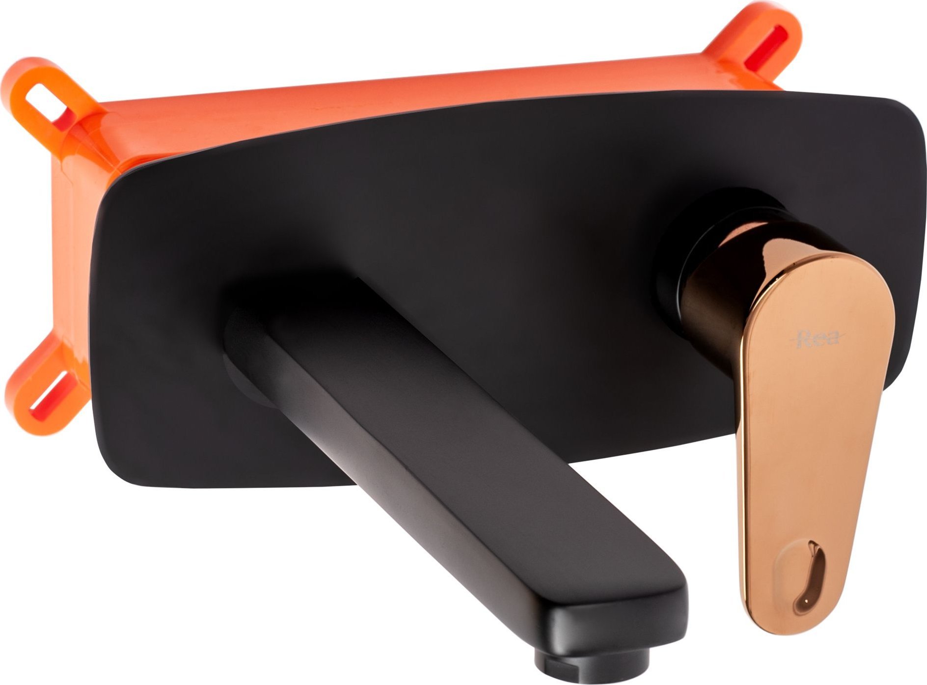 Bateria umywalkowa Rea Bateria umywalkowa podtynkowa Rea MILD CZARNA RÓŻOWO ZŁOTA + BOX