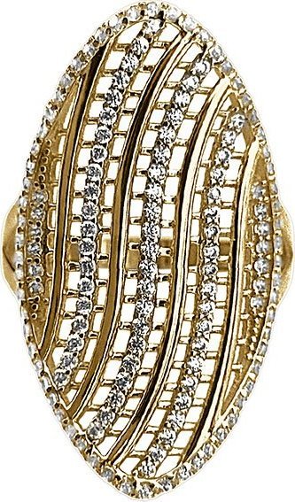 Lovrin Złoty pierścionek 585 z dużą ażurową ozdobą