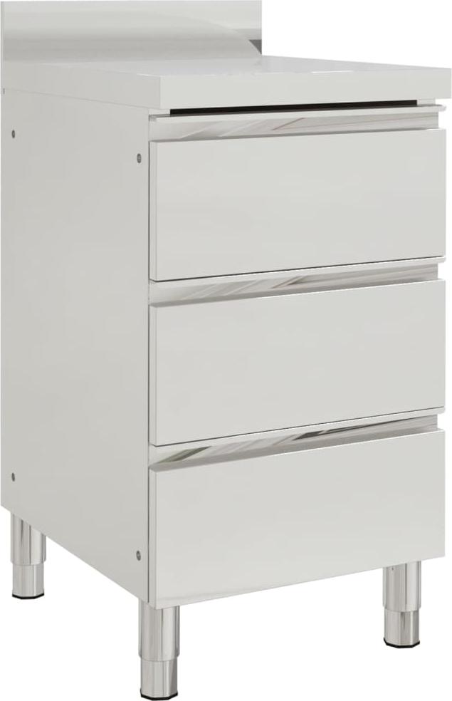 vidaXL Szafka gastronomiczna z 3 szufladami, stal nierdzewna