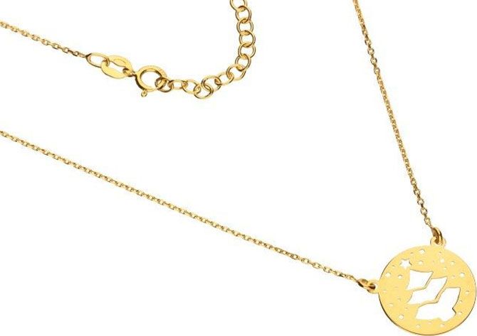 Lovrin Srebrny złocony naszyjnik 925 ażurowy choinka 2,00g