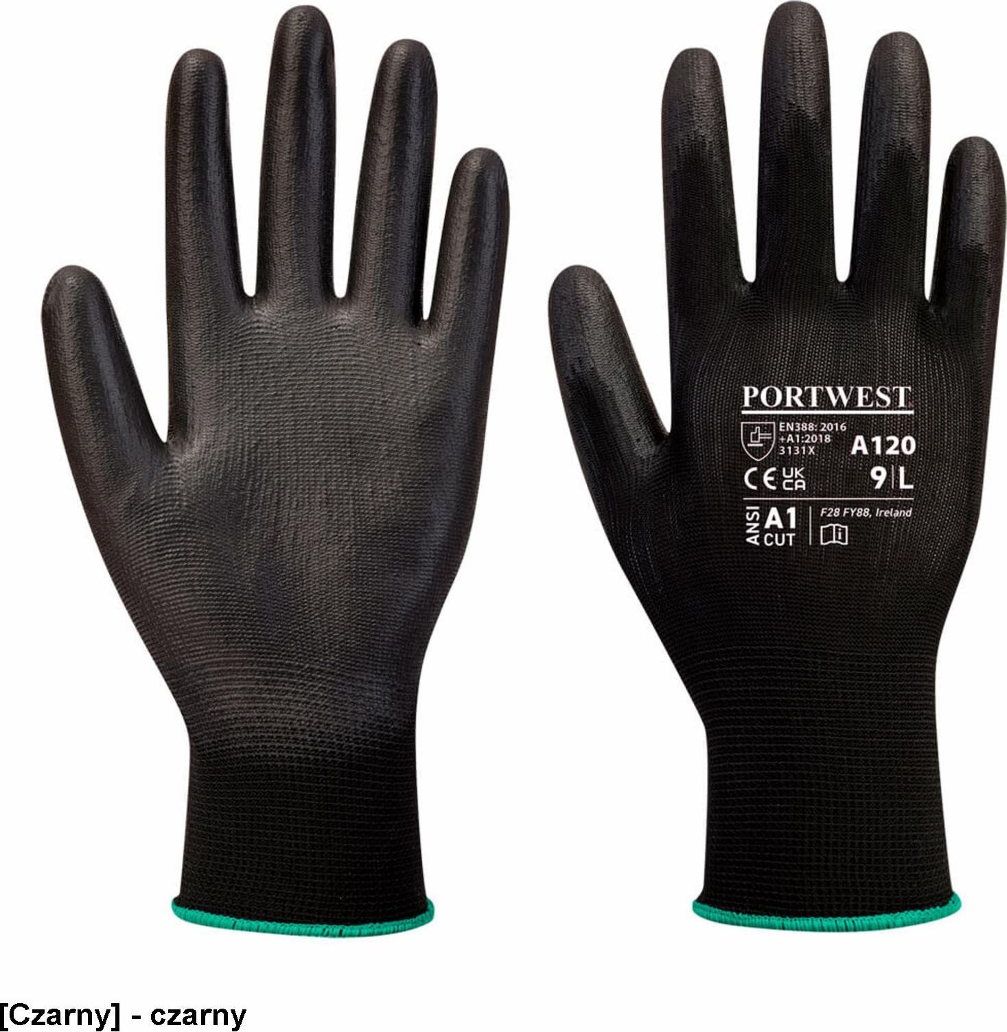 Portwest A120 - Rękawica powlekana PU - czarny 2XL