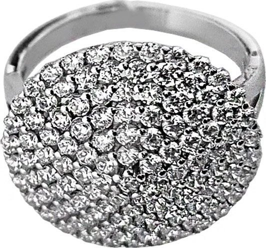 Lovrin Srebrny pierścionek 925 koło z cyrkoniami