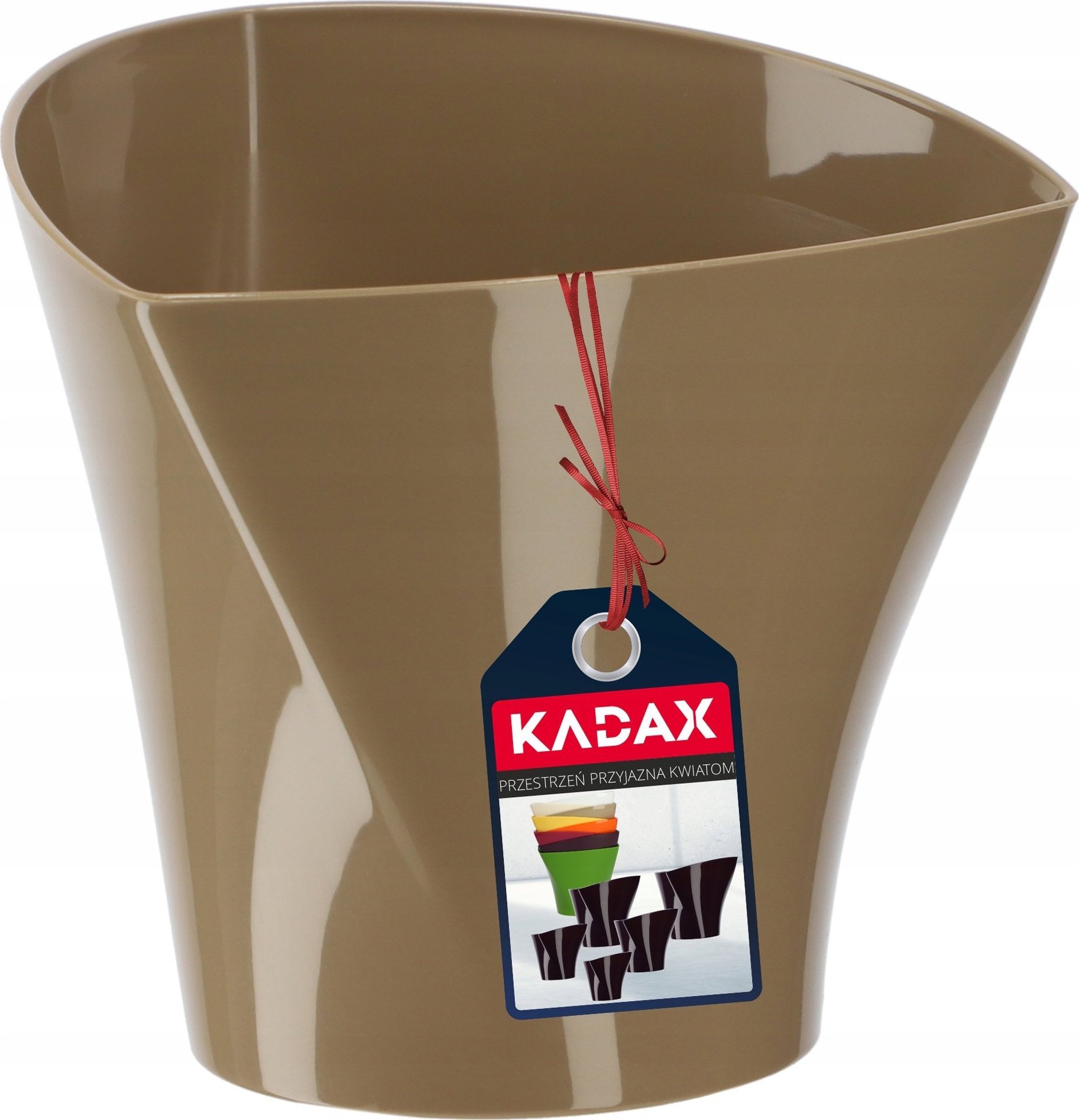 Kadax Doniczka Osłonka Na Kwiaty Połysk Beżowa 17cm