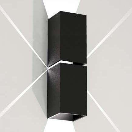 Kinkiet Shilo Kinkiet LAMPA ścienna NEMURO 4408 Shilo metalowa OPRAWA tuba prostokątna czarna
