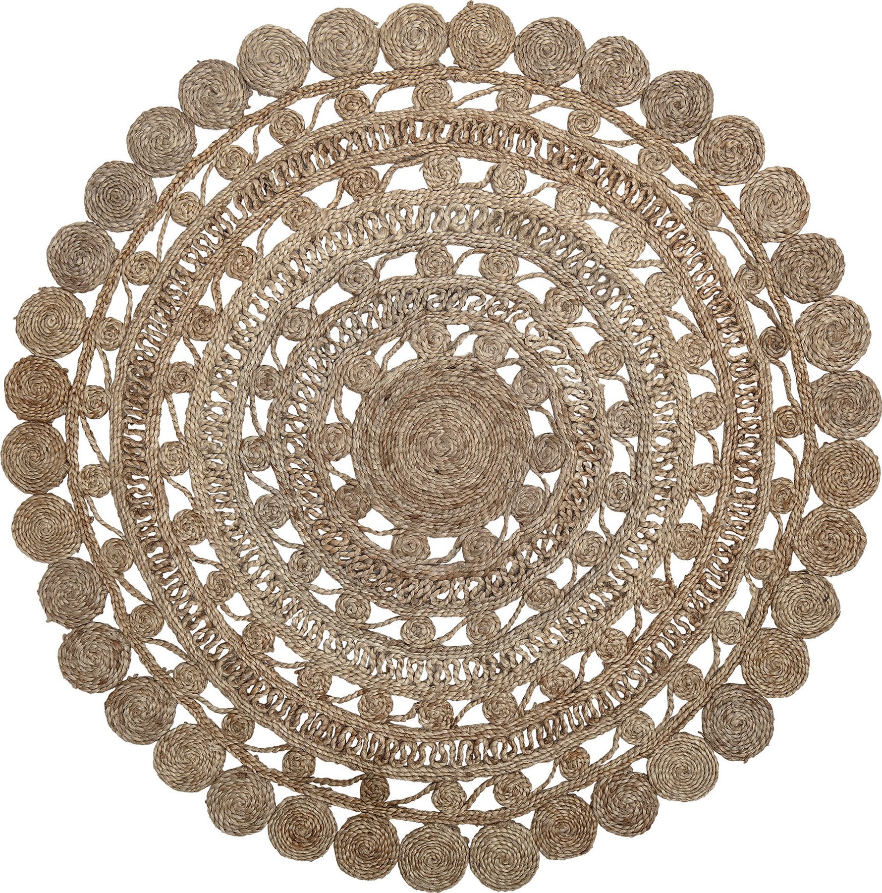 Bloomingville Dywan jutowy okrągły wzory Bloomingville