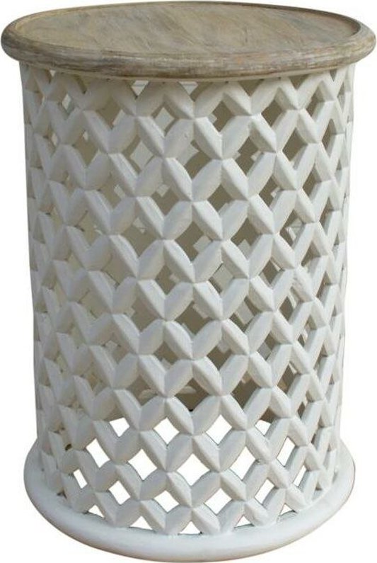 DKD Home Decor Stolik DKD Home Decor Naturalny Biały Drewno mango (45 x 45 x 62 cm)