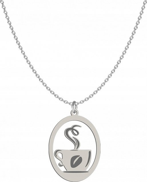 Radziszewska Jewellery Naszyjnik Srebrny Filiżanka Kawy Prezent Łańcuszek 925 Biżuteria GRAWER